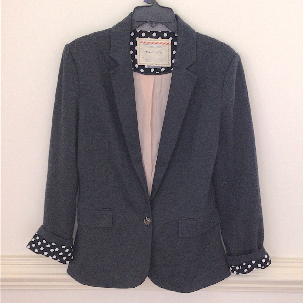 Anthropologie Cartonnier Blazer with Pink Lining